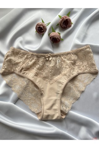 Трусики слипы из микрофибры и кружева Lanny Mode 51730 телесные